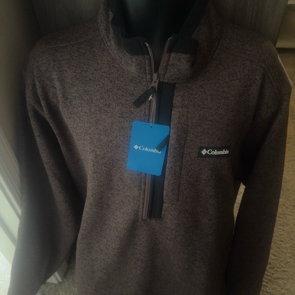 Men’s new size XXL brown Columbia half zip pullover pocket - Picture 6 of 9